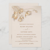 Gold 3D Flowers 招待状 (正面/裏面)