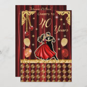 Gold 40th Birthday Celebration |The Ruby Jubilee 招待状 (正面/裏面)