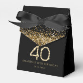 Gold 40th Diamonds Birthday Party フェイバーボックス (正面サイド)
