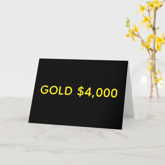Gold $4,000 Market Celebration カード (黄色い花)