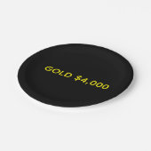 Gold $4,000 Market Celebration ペーパープレート (アングル)