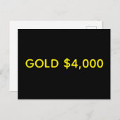 Gold $4,000 Market Celebration ポストカード (正面/裏面)