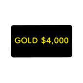 Gold $4,000 Market Celebration ラベル (正面)