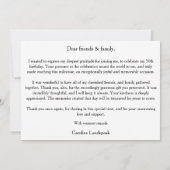 Gold 50th Birthday Thank You with Dancers  サンキューカード (裏面)