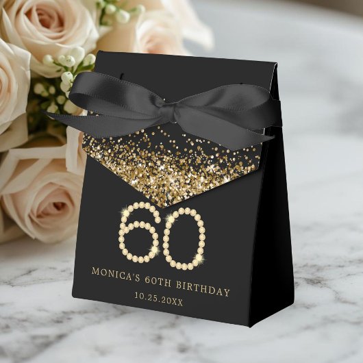 Gold 60th Diamonds Birthday Party フェイバーボックス