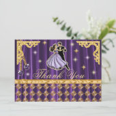 Gold 65th Birthday Thank You with Dancers  サンキューカード (スタンド正面)