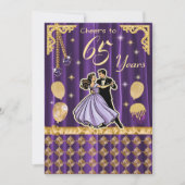 Gold 65th Birthday with Dancing Couples 招待状 (正面)