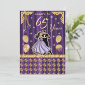 Gold 65th Birthday with Dancing Couples 招待状 (スタンド正面)