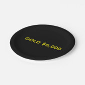Gold $6,000 Market Celebration ペーパープレート (アングル)