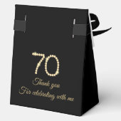 Gold 70th Diamonds Birthday Party フェイバーボックス (裏面)