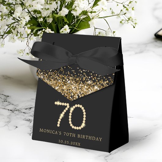 Gold 70th Diamonds Birthday Party フェイバーボックス