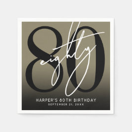 Gold 80th Birthday Party スタンダードカクテルナプキン