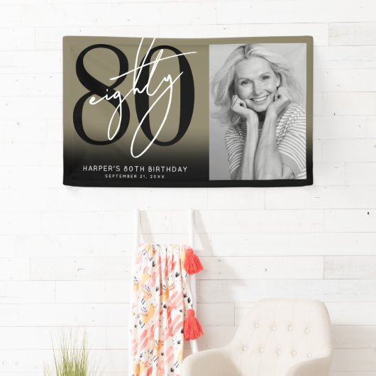 Gold 80th Birthday Party 横断幕 (インサイチュ)