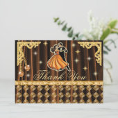 Gold 80th Birthday Thank You with Dancers サンキューカード (スタンド正面)