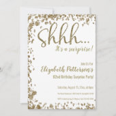 Gold 82nd Surprise Birthday Party Invitation 招待状 (正面)