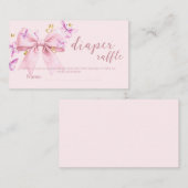 Gold A Little Butterfly Pink Bow Baby Shower  エンクロージャーカード (正面/裏面)