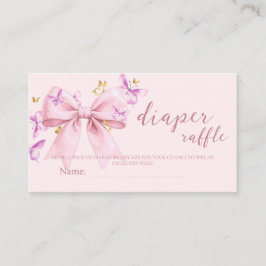 Gold A Little Butterfly Pink Bow Baby Shower  エンクロージャーカード