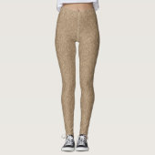 Gold Abstract Taupe Leggings レギンス (正面)