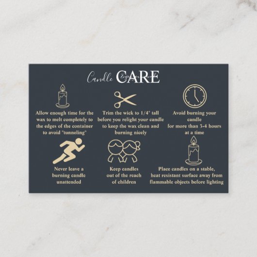 Gold Accent Black Marble Candle Card 名刺 (正面)