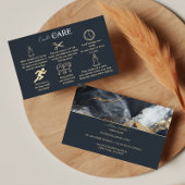 Gold Accent Black Marble Candle Card 名刺