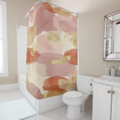 Gold Accented Fluid Art - Sienna Marble (7) シャワーカーテン (インサイチュ)