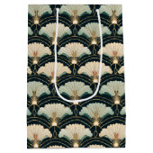 Gold Accented Patterned Japanese-inspired Set of ミディアムペーパーバッグ (裏面)