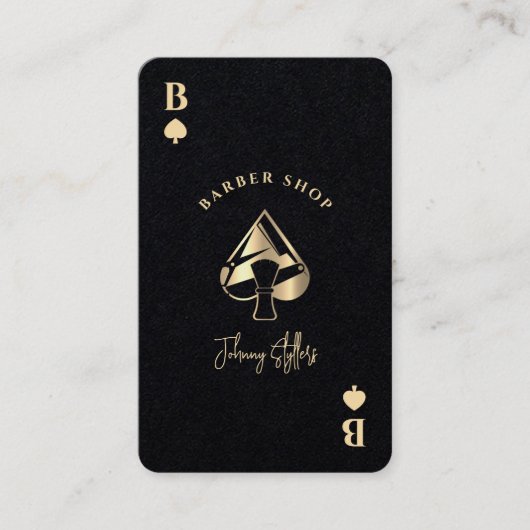 Gold ace of spades barber shop 名刺 (正面)