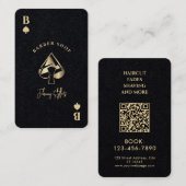 Gold ace of spades barber shop 名刺 (正面/裏面)