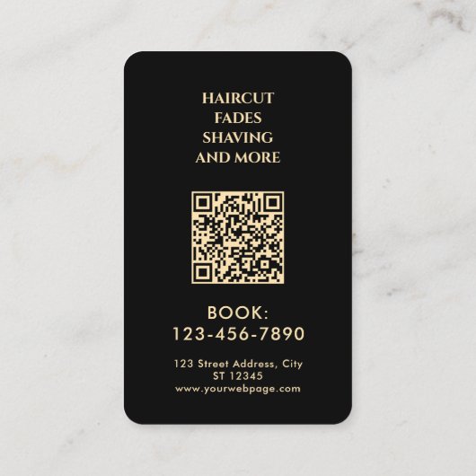 Gold ace of spades barber shop 名刺 (裏面)