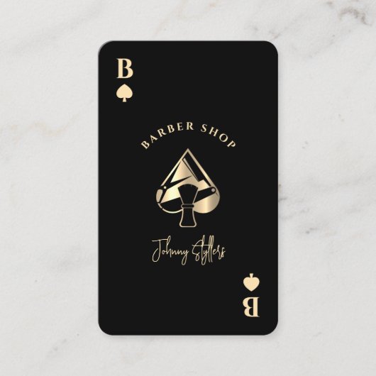 Gold ace of spades barber shop 名刺 (正面)