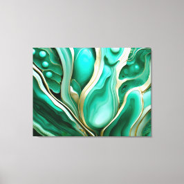 Gold Adern: Digitale Hommage an grüne Mineralien キャンバスプリント