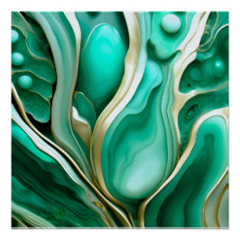 Gold Adern: Digitale Hommage an grüne Mineralien ポスター