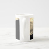 Gold Agate & Glitter, Gold Name on Black ボーンチャイナマグカップ (裏面)