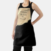 Gold Agate & Glitter, Name & Your Text on Black エプロン (インサイチュ)