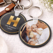Gold Alfabet Letter Button sleutelhanger キーホルダー