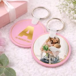 Gold Alfabet Letter Button sleutelhanger キーホルダー