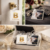 Gold Alfabet Letter Button sleutelhanger キーホルダー