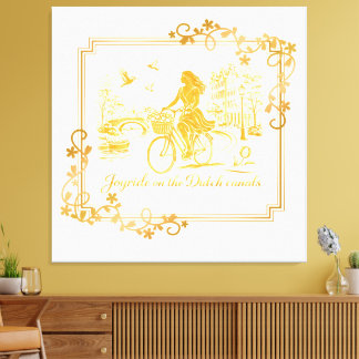 Gold Amsterdam Arched Bridges Charm キャンバスプリント