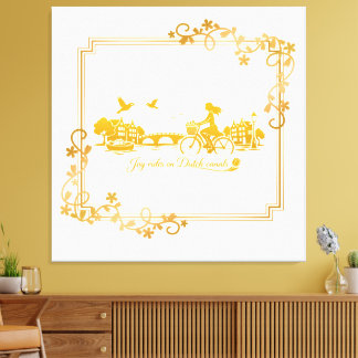 Gold Amsterdam Arched Bridges Charm キャンバスプリント