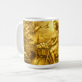 Gold Amsterdam Arched Bridges Charm コーヒーマグカップ (正面左)