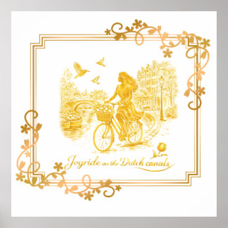 Gold Amsterdam Arched Bridges Charm ポスター
