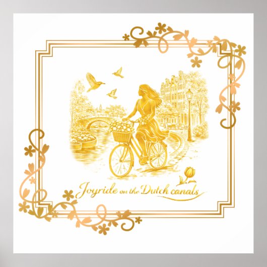 Gold Amsterdam Arched Bridges Charm ポスター (正面)