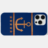 gold anchor on navy blue background Case-Mate iPhoneケース (裏面 (横))