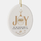 Gold and Beige Joy Classy Christmas セラミックオーナメント (右)