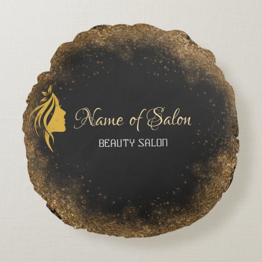 Gold and black   ラウンドクッション (正面)