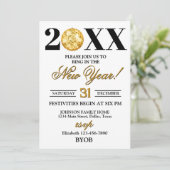 Gold and Black 2026 New Years Eve Party Invitation 招待状 (スタンド正面)