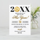 Gold and Black 2026 New Years Eve Party Invitation 招待状 (スタンド正面)