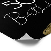 Gold and Black 50th Birthday Celebration ポスター (角)