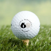 Gold And Black 60th birthday Golf Balls ゴルフボール (インサイチュ 木)