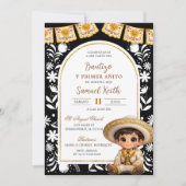 Gold and Black Arch Cielito Lindo Baptism 招待状 (正面)